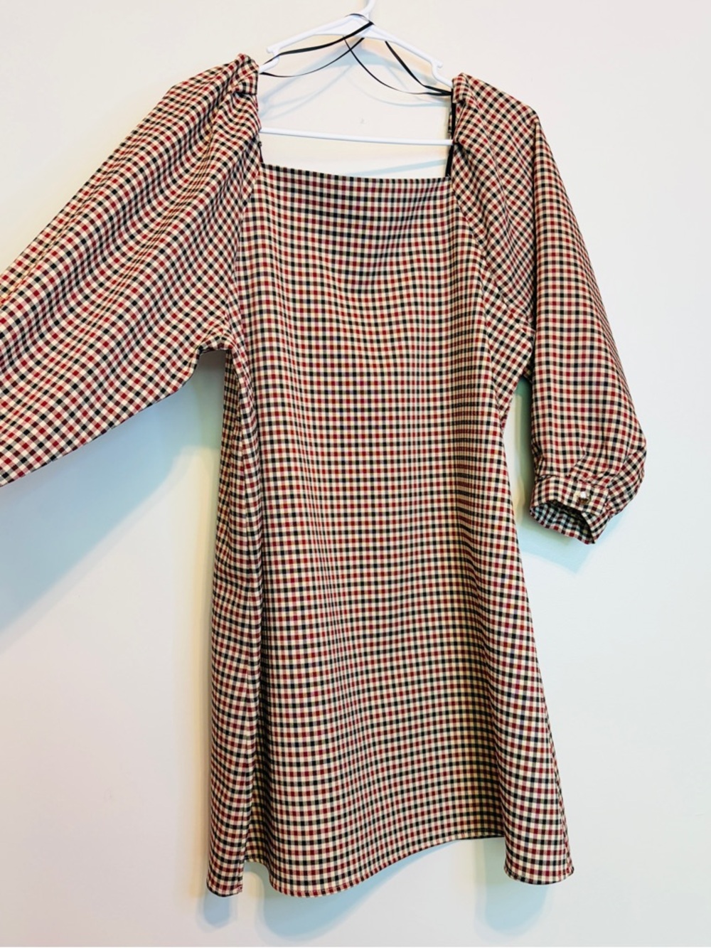 Zara Red, Black and Cream Gingham Mini Dress - Picture 3 of 8
